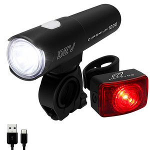 Movin e-bike safety lights with bright front headlamp and rear red LED for night riding