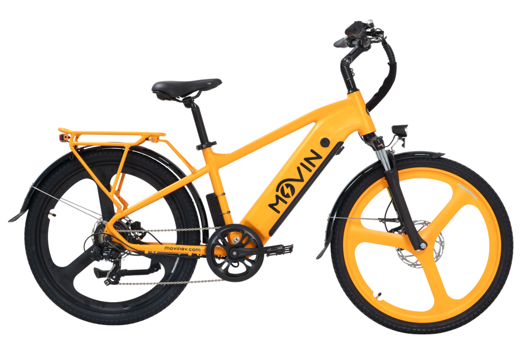 orange bicycle side view