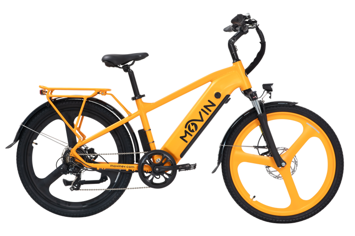 orange bicycle side view