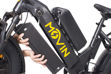Dual battery installation on Movin Pulse electric bike for maximum riding range