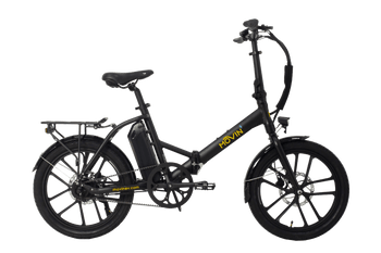 small folding ebike side view black 