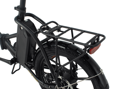 Movin Mini Folding e-bike cargo rack designed for portability and rear-mounted loads