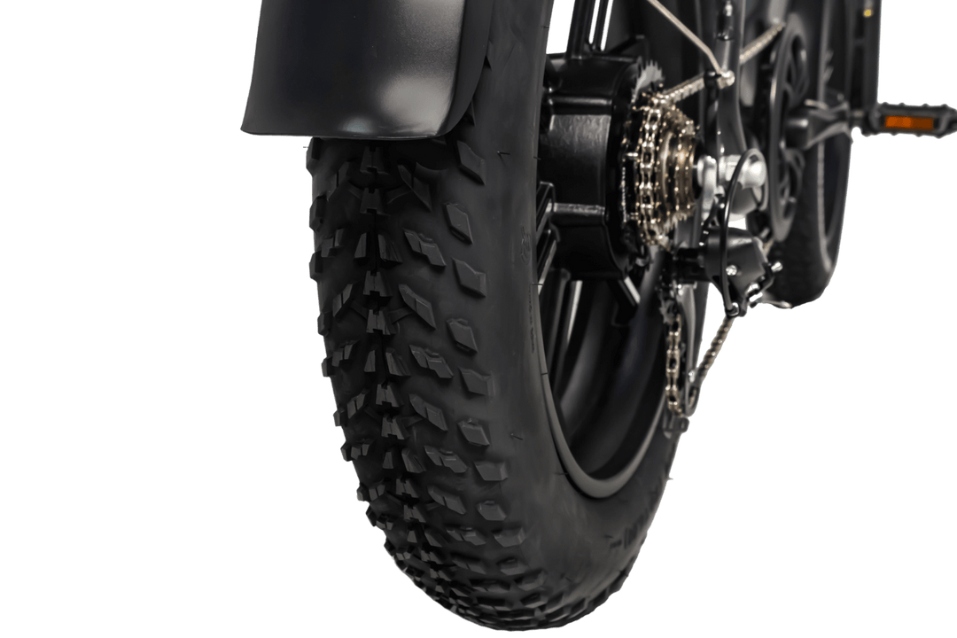 pulse fat tire electric bike rear tire view