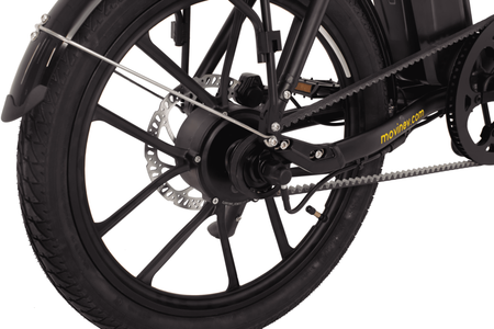 Compact motor on Movin folding electric bike for efficient and lightweight performance